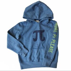 Peek Blue Hoodie with Lime Green Sleeve Text